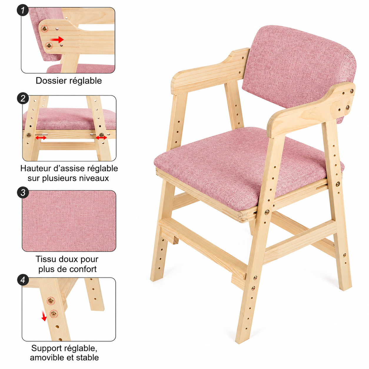 Assise confortable d’une chaise haute bébé avec maintien fiable pour des repas sereins
